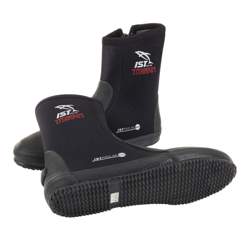 IST 6.5mm Titanium / Spandex Lined Diving Boots with Vulcanized Rubber Sole