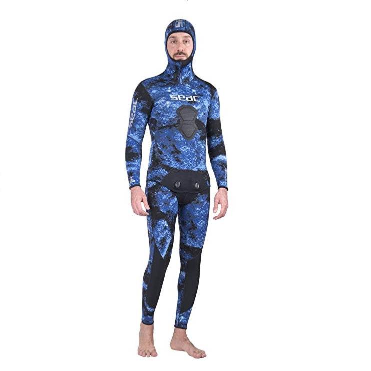 SEAC Makaira 2mm Camo Spearfishing Wetsuits for Man Two-Pieces Design Premium Yamamoto Neoprene with Super Stretch Armpit for Freediving