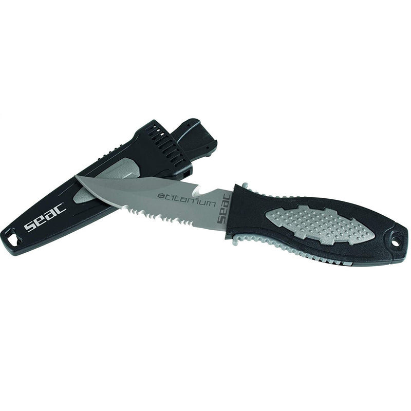 SEAC Titanium, Safety Scuba Diving Knife, Titanium Blade 3.66 in, Lightweight