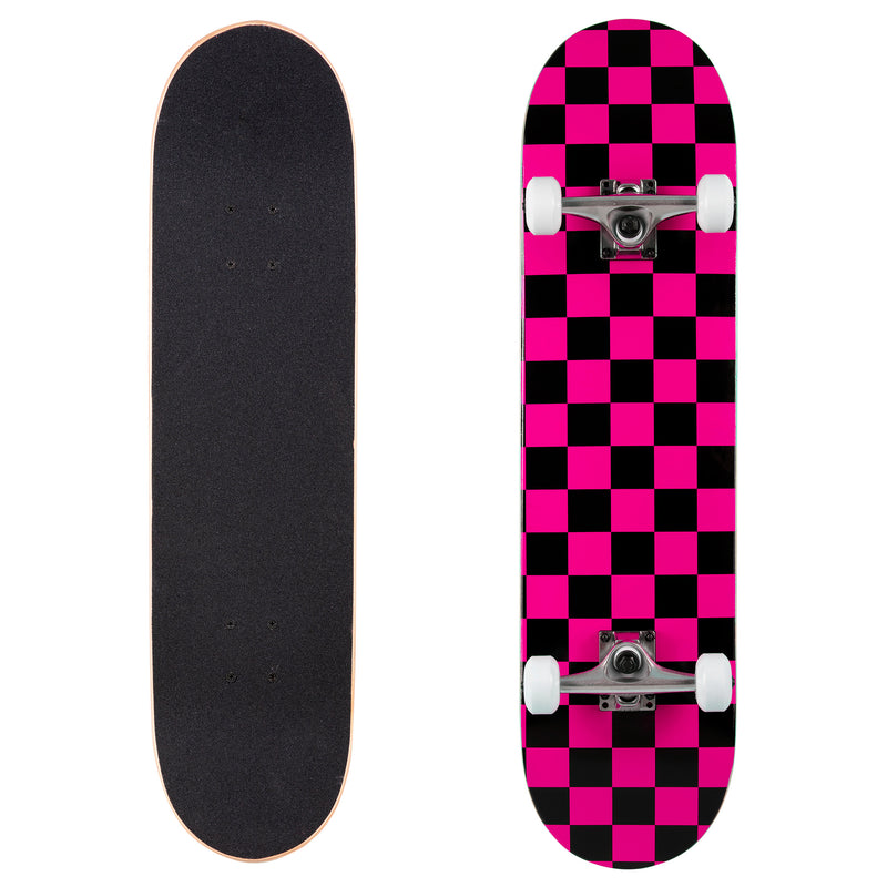 Runner Complete Skateboard | 8" Checker Pink