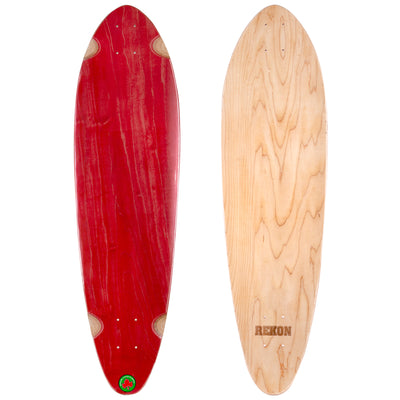 9.75 inch red natural Canadian maple longboard deck