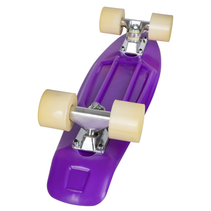 Rekon 22" Complete Mini Cruiser Plastic Skateboard (Glow in Dark, Purple)