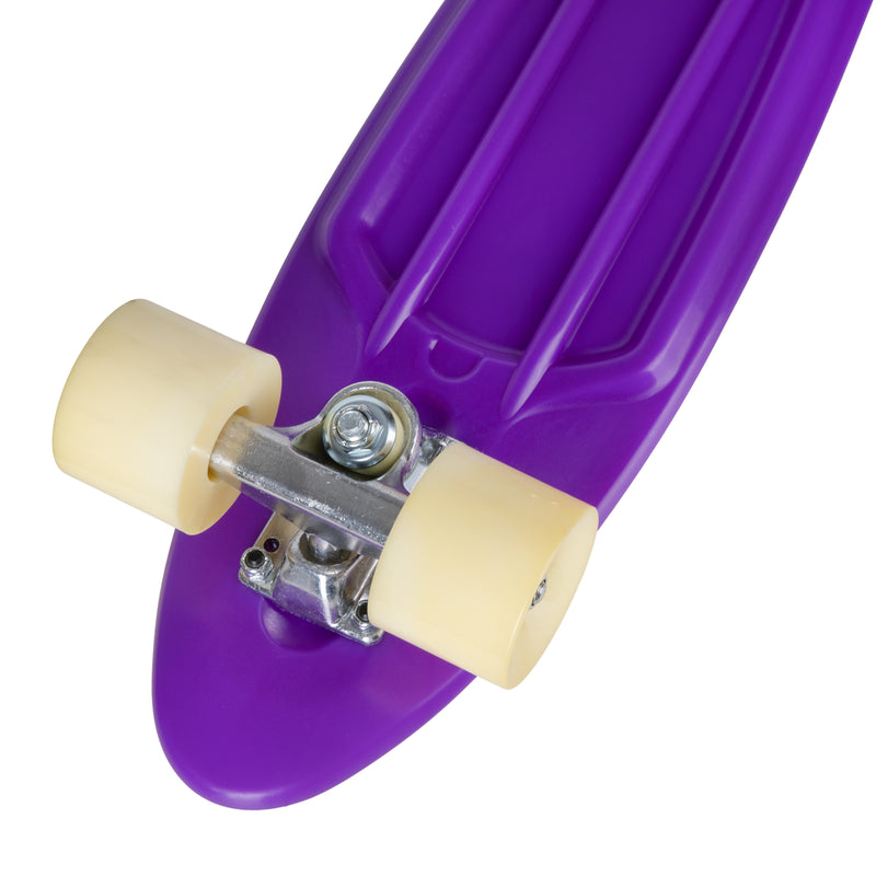 Rekon 22" Complete Mini Cruiser Plastic Skateboard (Glow in Dark, Purple)