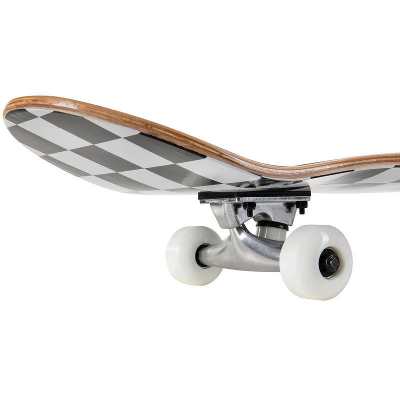 Runner Complete Skateboard | 8" Checker White