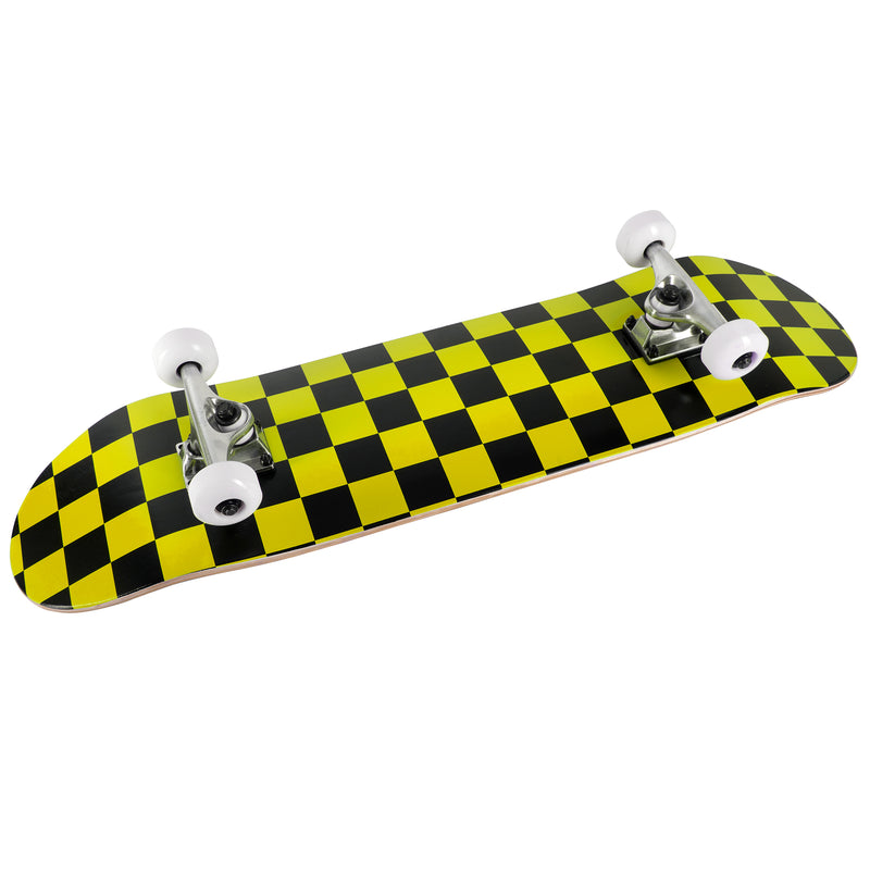 Runner Complete Skateboard | 8" Checker Yellow