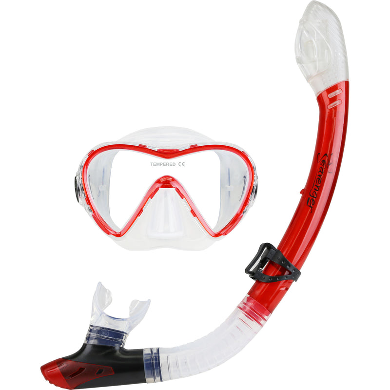 red mask and snorkel set