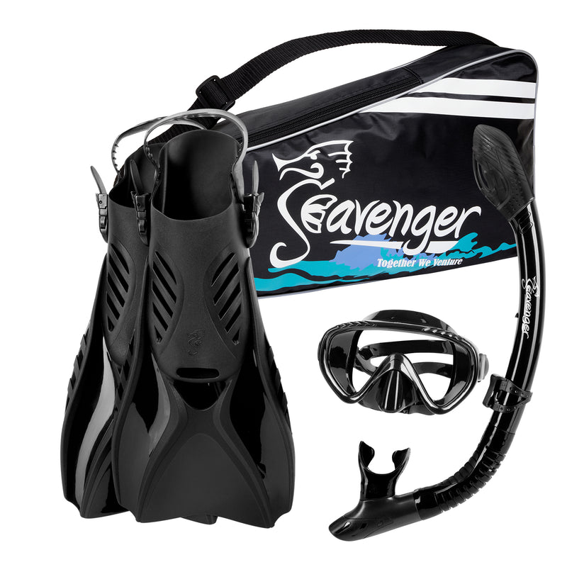 black snorkeling set