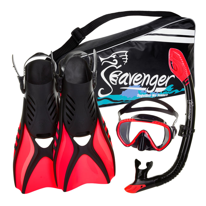 red snorkeling set