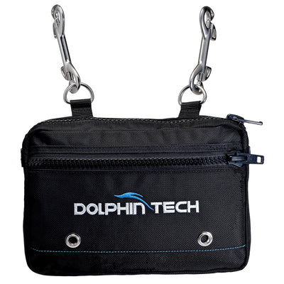 black sidemount back pouch for scuba diving