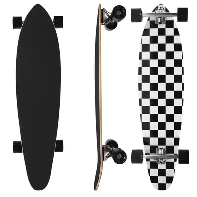 40 inch Rekon Checker Kicktail Cruiser Maple Wood Complete Longboard