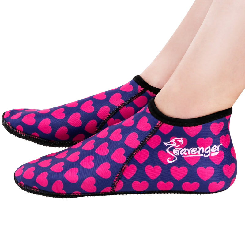 3mm pink hearts neoprene socks