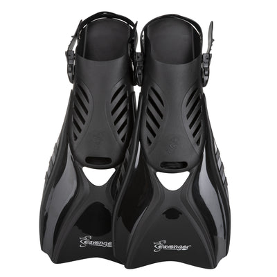 black snorkeling fins