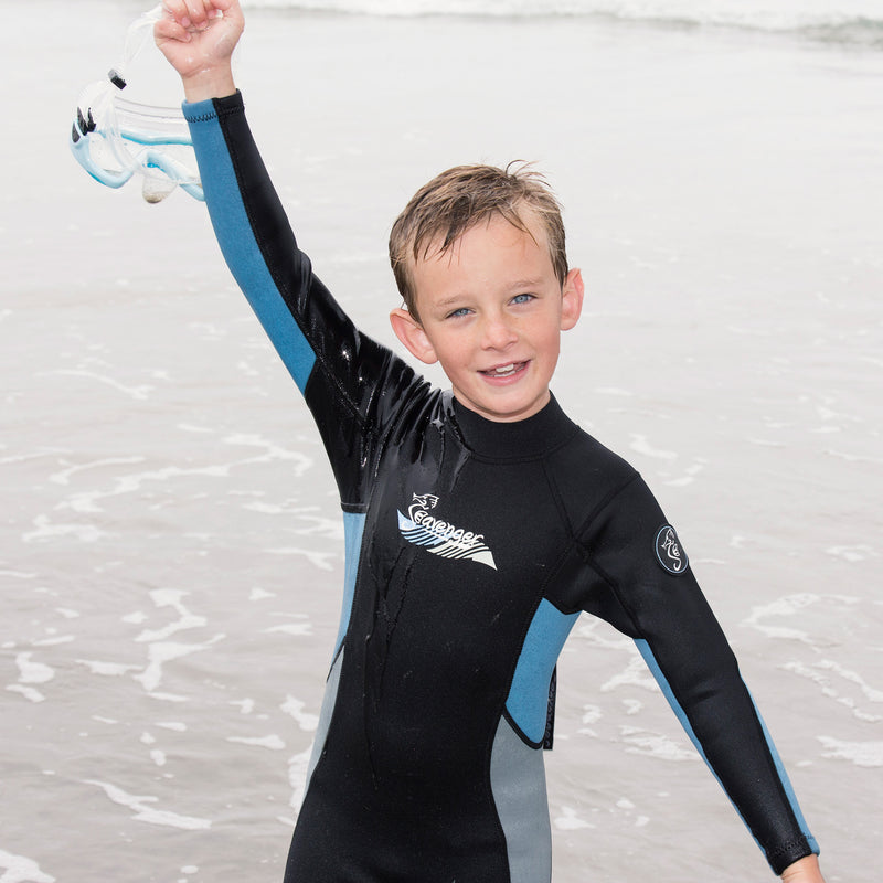3mm light blue neoprene child wetsuit