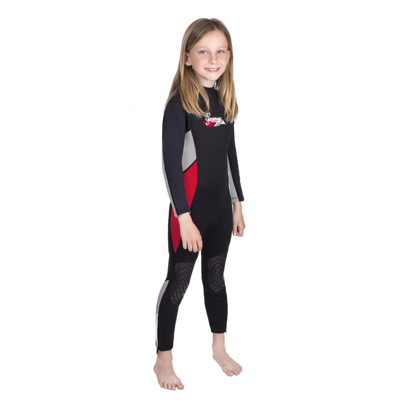 3mm red neoprene child wetsuit