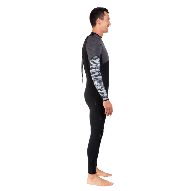 Seavenger Men’s 3/2mm Bravo Full Wetsuit with super-stretch panels, calf compression, ankle & wrist zippers