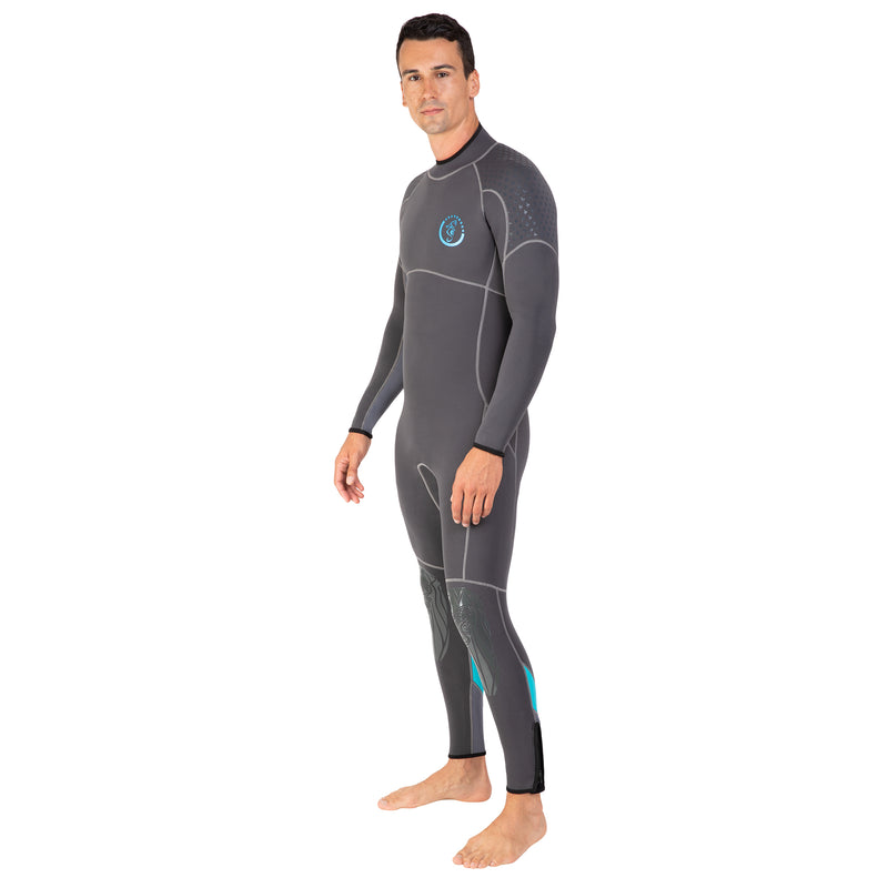 Seavenger Men’s 3/2mm Bravo Full Wetsuit with super-stretch panels, calf compression, ankle & wrist zippers