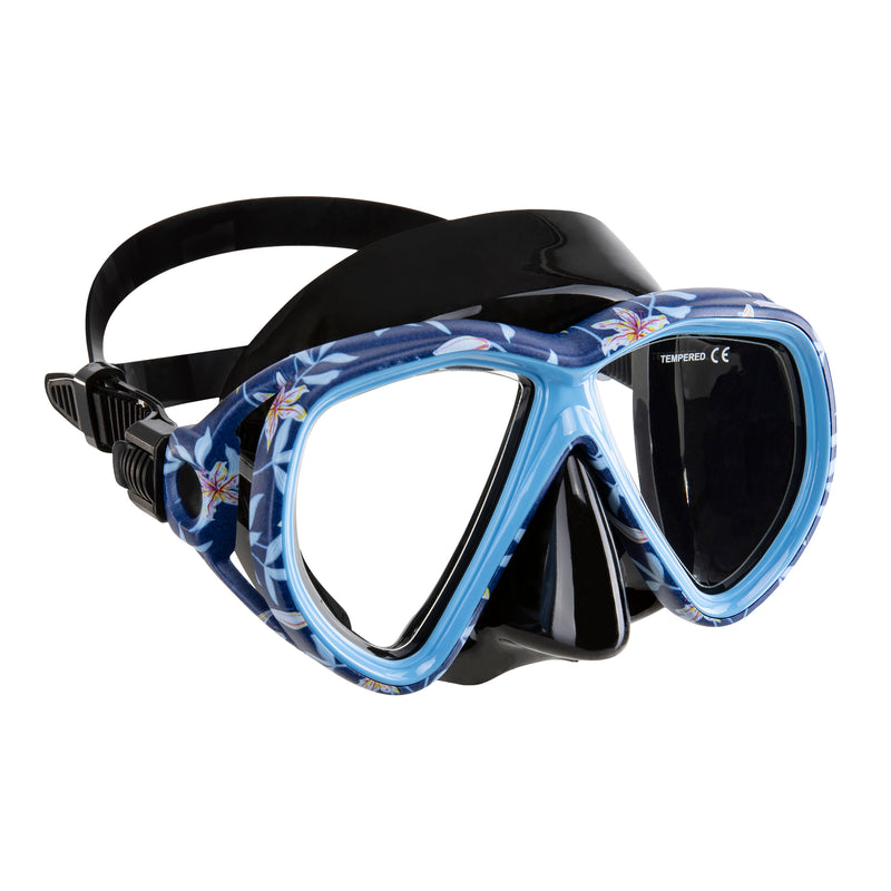 Seavenger Hanalei Snorkel and Anti-Fog Mask Set in Dark Floral