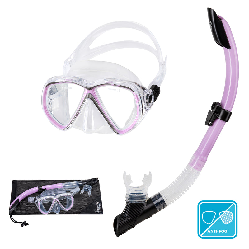 Seavenger Hanalei Snorkel and Anti-Fog Mask Set in Soft Lavender