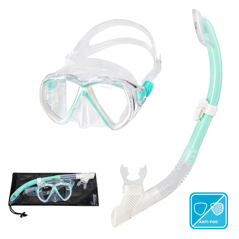 Seavenger Hanalei Snorkel and Anti-Fog Mask Set in Mint