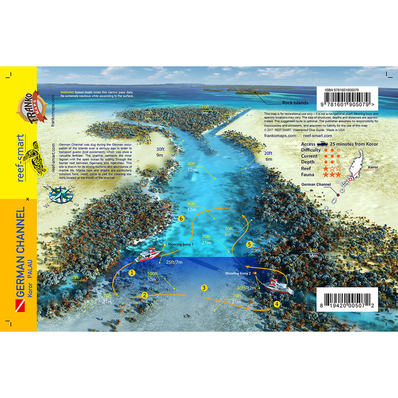 Franko Maps German Channel Dive Creature Guide 5.5 X 8.5 Inch