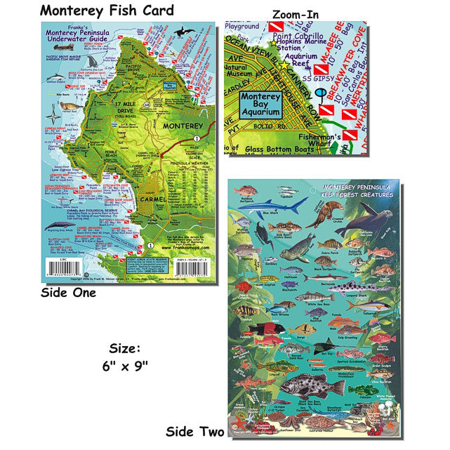 Franko Maps Monterey Peninsula Dive Creature Guide 5.5 X 8.5 Inch