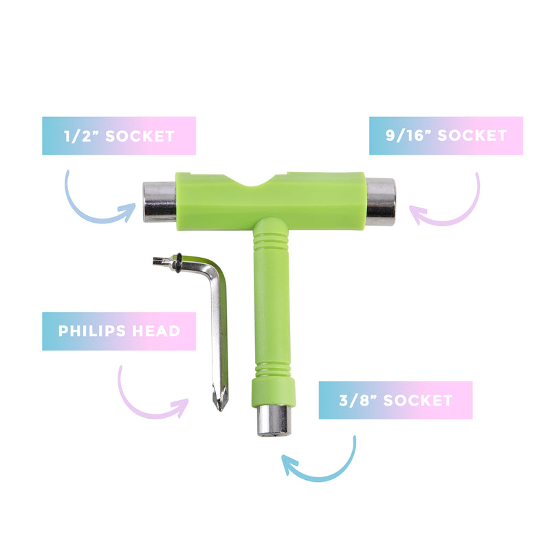 C7skates All-in-One Multifunction Skate Tool T-Tool  (Green)