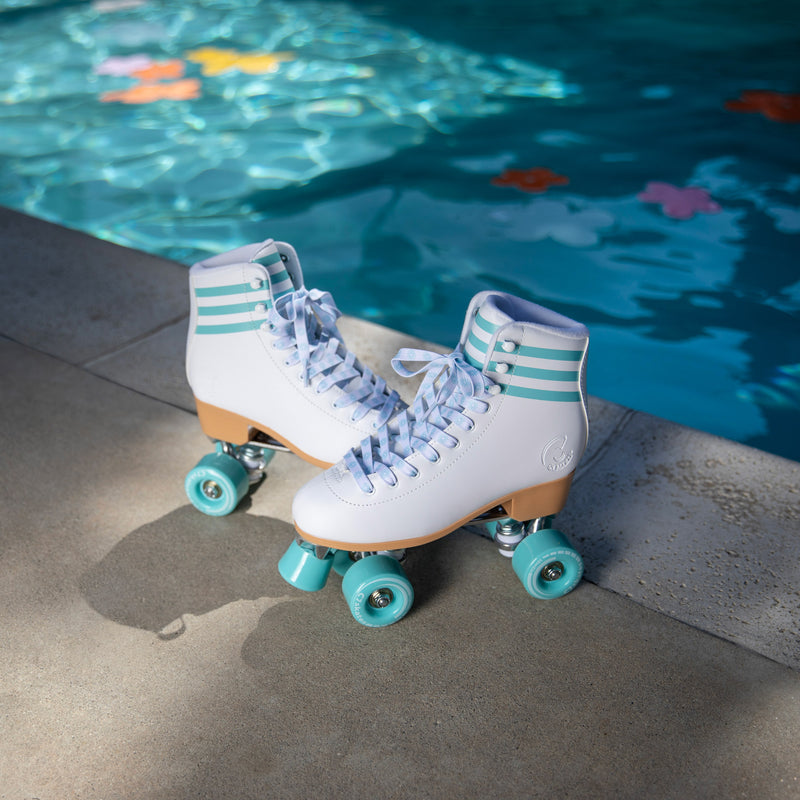Blue Daisy Quad Skates