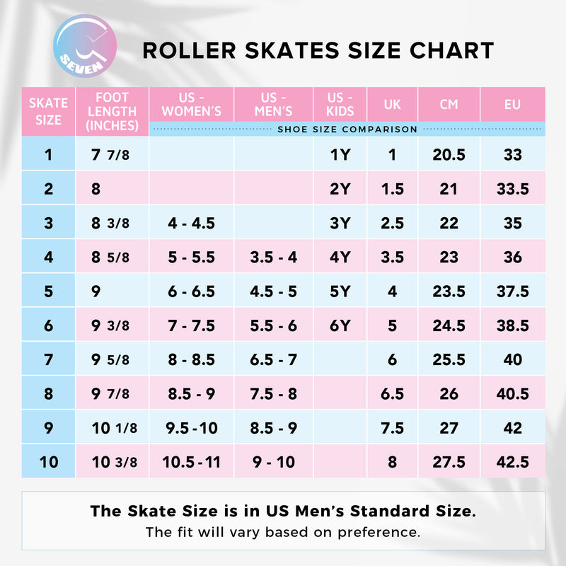 Roller Skate Size Chart