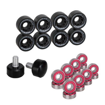 C7skates Roller Skate Wheels and Stoppers Combo