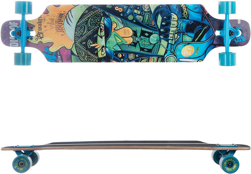 Awaken 9.5" Drop Through Complete Longboard - Ninja