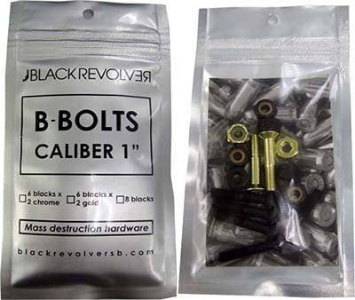 1" Phillip Head Half Thread Hardware - 6BLK/2GOLD in Foil Bag