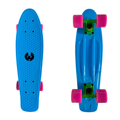 Rekon 22" Plastic Mini Cruiser Skateboard - Blue/Pink