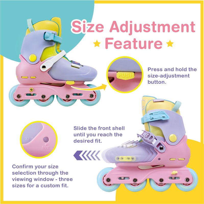 C7skates Retro Kid Inline Skates Adjustment Feature