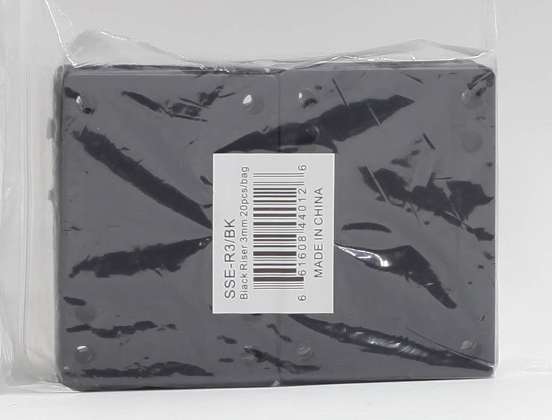3mm RISER PAD BLACK - RUBBER (20 pieces in a bag)