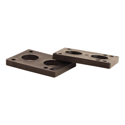 BLANK Black Plastic Skateboard Riser Pads, 5/16" (8mm), 2-Piece Set
