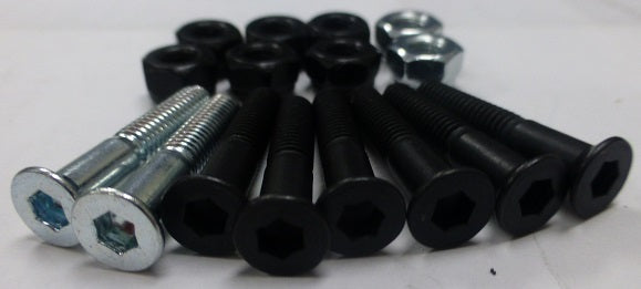 BLANK 1" Allen Head Hardware - 2 Silver + 6 Black Set