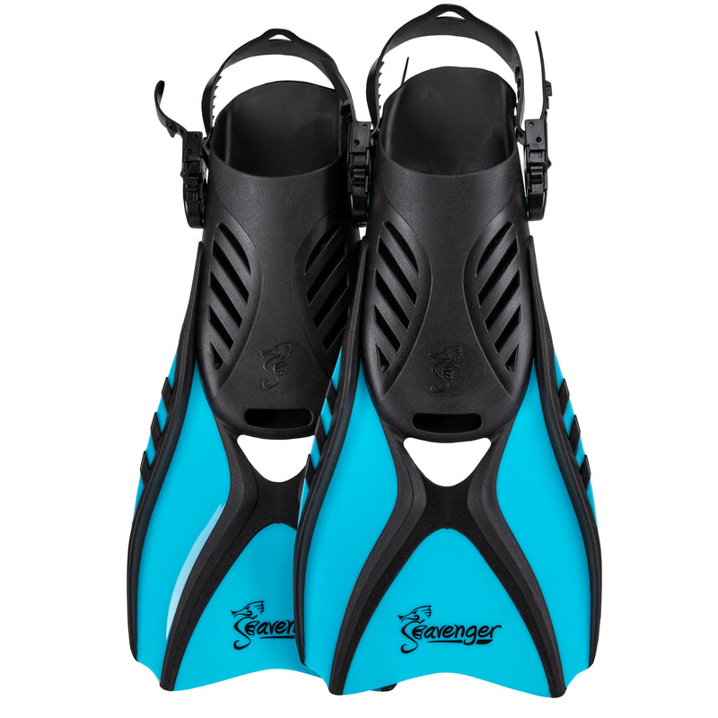 blue snorkeling fins