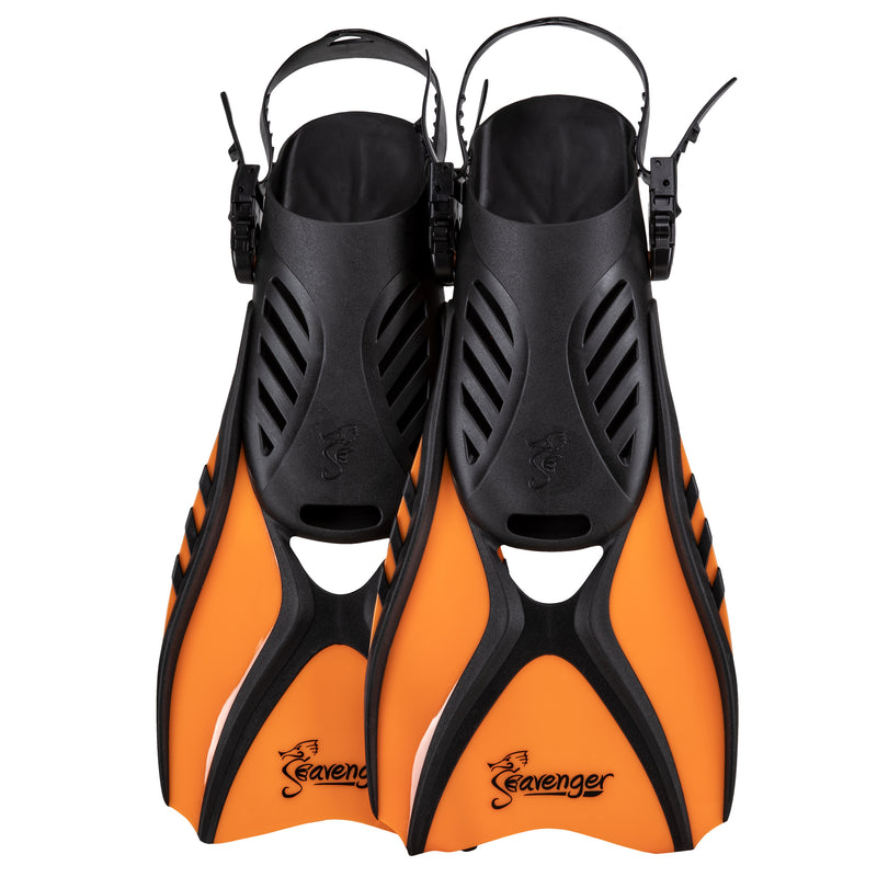 Orange snorkel fins