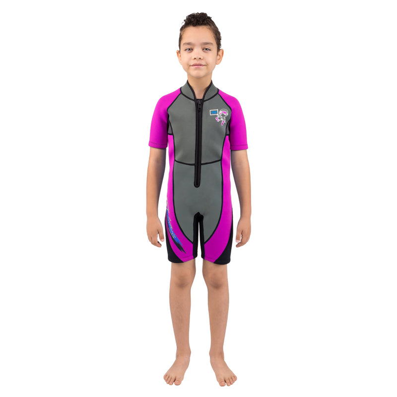 IST WSK-03 Kids 3mm Shorty with Super Stretch Panels and Front Zip