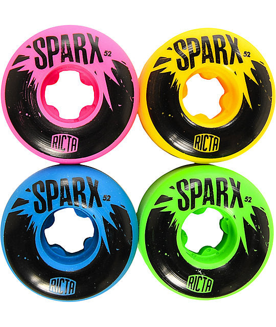 Ricta 52mm Sparx Mix Up Skateboard Wheels 101a 4 Pack