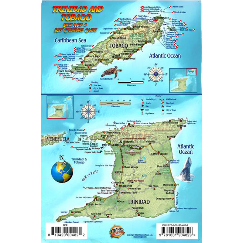 Franko Maps Trinidad & Tobago Reef Dive Creature Guide 5.5 X 8.5 Inch