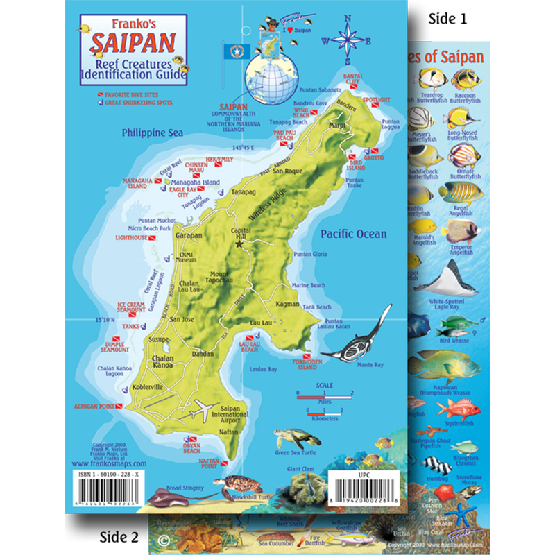 Franko Maps Saipan Reef Dive Creature Guide 5.5 X 8.5 Inch