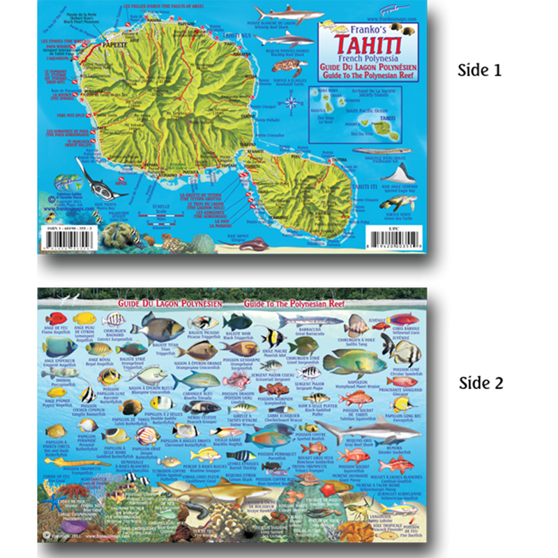 Franko Maps Tahiti Reef Dive Creature Guide 5.5 X 8.5 Inch