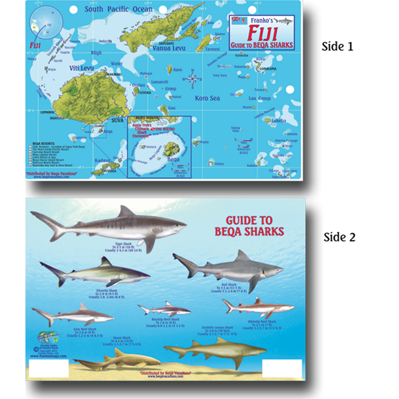 Franko Maps Fiji Sharks Rays Creature Guide 5.5 X 8.5 Inch