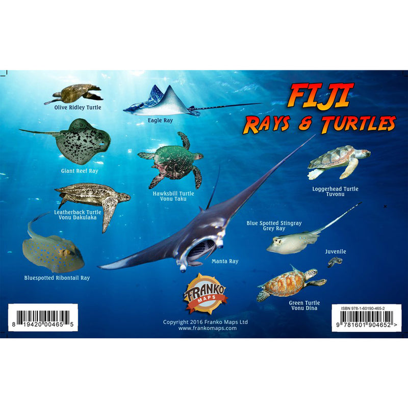 Franko Maps Fiji Sharks Rays Turtles Creature Guide 5.5 X 8.5 Inch