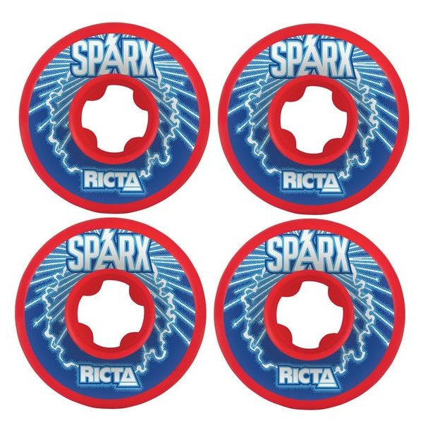 Ricta 52mm Sparx Shockwaves Red Skateboard Wheels 4 Pack
