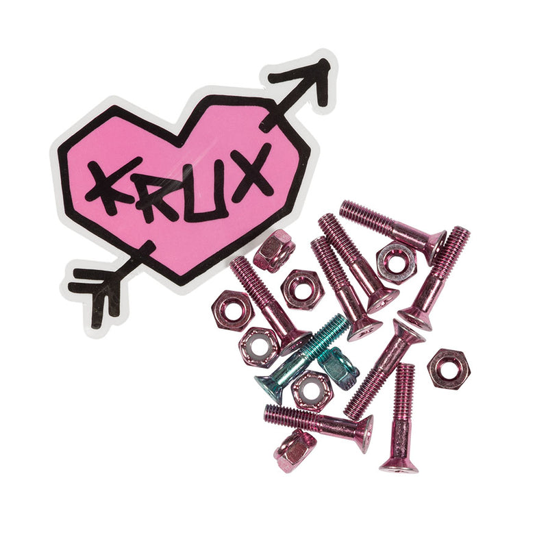 Krux Trucks 1-Inch Pink Skateboard Hardware