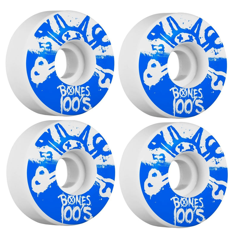 Skateboard Bones Wheels 100'S OG FORMULA V4 53mm White/Blue