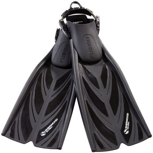 Sherwood Fusion Open Heel Power Fins with Spring Straps