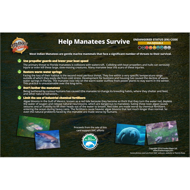 Franko Maps Manatee Life Cycle Guide 5.5 X 8.5 Inch